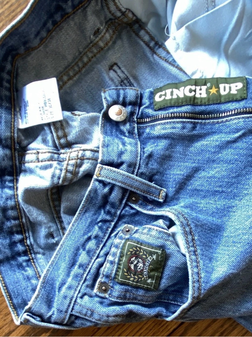 Cinch Light Blue Denim Jeans with Yellow Stitching